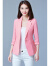 LANWEIFEILEI春夏新款短款修身棉麻小西装女韩版中袖休闲西服外套 粉红色 S