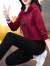 啄木鸟时尚洋气运动服套装女春秋2024年新款中年减龄卫衣休闲两件套 玫红 2XL(125-140斤)