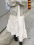 莫代尔半身裙女2024夏季新款时尚复古松紧高腰显瘦百搭A字蛋糕中长裙子 白色[加内衬] S 80-90