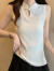 莉社（LISHE）针织衫无袖2024夏新款中国风设计感百搭显瘦修身薄款冰丝背心女 白色 均码