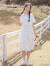 紫洛妮（ZILUONI）初中生连衣裙女大童夏季新款2023少女高中学生宽松短袖过膝裙子 白色 M