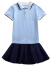 幼儿园园服夏装夏季套装新款小学生校服夏天儿童纯棉短袖运动班服 蓝色短袖藏青裙套装 130cm