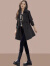 皮尔卡丹风衣女士中长款小个子2024春秋季女装新款英伦风大衣外套时尚洋气 军咖色 L-108-125斤拍