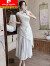 皮尔卡丹（pierre cardin）白色仙气连衣裙新中式女装国风改良旗袍裙女夏季高端气质显瘦中国 图片色 XL