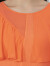 岸香丝缕橘黄22姆米提花桑蚕丝圆领灯笼长袖荷叶边装饰真丝套头T恤BE1202 沁园粉橙（F49） 160/M