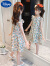 迪士尼（Disney）女童连衣裙夏装2024新款韩版飞袖甜美洋气中大童女孩碎花公主裙子 图片色 130cm