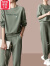 Z.KED品牌韩版气质套装女2023秋季新款卫衣卫裤运动休闲时尚减龄两件套 豆绿色优质套装 XL建议115斤125斤