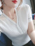 俞兆林（YUZHAOLIN）冰丝v领短袖T恤女新品针织衫修身女t恤上衣年夏新款薄款短袖t 红色 S（80-95斤）