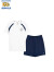 Skechers斯凯奇男女短袖套装夏款抗菌T恤儿童百搭短裤两件套P224K047