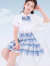 Hello Kitty女童jk制服套装日系学院风两件套夏装设计2024新款百褶裙大童洋气 夏日冰激凌 140cm