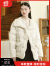 迪赛尼斯（DESIGNICE）冬装新款白鸭绒水貂毛饰边白色质感短款外套羽绒服女 茉莉色 L