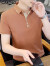 卡帝乐鳄鱼Polo商务休闲衫男士短袖T恤2024夏季宽松潮流薄款翻领上衣服男装 青色 XL
