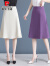 皮尔卡丹西装半身裙女夏季2024新款高腰法式a字裙小个子中长款气质包臀裙 米白色中裙 26/S