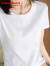 LOVER RUCCI2024年夏季80支丝光棉短袖t恤女圆领宽松白色100纯棉百搭半袖上衣 白色(圆 领) S 80-90斤