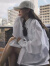 月袖（YUEXIU）秋季外套女2022年新款韩版ins暗黑系复古加绒宽松皮衣夹克衬衣潮 纯白衬衫 S