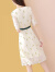 单蜜短袖连衣裙女夏装2022年新款韩版显瘦小个子碎花雪纺裙子夏天潮 图片色 M