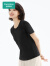 全棉时代全棉时代23春5A级女士抗菌圆领短袖贴身安心T恤夏季 黑色 L