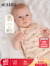 Milkbarn春秋婴儿衣服 3-18月新生儿和尚服 男女宝宝纯棉哈衣爬服睡衣 蜜桃 80cm(12-18m)