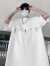 迪伽达短袖T恤男潮牌欧美夏季解构黑白拼接设计感垫肩vintage小领口上衣 JYF-S126白色 XL
