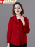 恒源祥小个子双面羊毛大衣女短款上衣秋冬新款时尚高端羊毛呢子外套 红色 XL