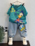 迪士尼（Disney）男童夏季套装2024新款夏装儿童洋气短袖潮牌衣服中小童薄款两件套 墨绿色-套装 100码适合身高90-100cm1岁-2岁