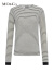 MO&Co.2023冬新品撞色拼接袖口条纹圆领修身羊毛T恤MBC4TEET07 黑白条色 M/165