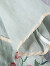 子牧棉麻夏装 女V领短袖上衣拼色包边假斜襟双盘扣中国风衬衫0446 黄色 XXL(建议135-155斤)