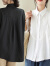 浪莎夏季新款韩版纯色褶皱短袖衬衫女宽松遮肚显瘦娃娃衫收腰上衣 白色 均码(建议100-200斤)