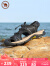 骆驼牌户外休闲凉鞋百搭透气男士皮凉鞋包头沙滩鞋 P13M309002 黑色 44