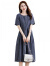 皮尔卡丹夏季短袖连衣裙女装2024新款韩版宽松时尚气质中长款棉麻连衣裙子 牛仔蓝 XL（120-130斤）