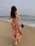 伊漫希连衣裙新款气质性感印花显瘦沙滩裙海边度假网红拍照甜游超仙 印花 S