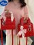 迪士尼（disney）轻奢女士包包女2023新款潮时尚菱格戴妃包感斜挎包小众手提包 红色小号