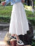 月半晴（YUEBANQING）时尚半身裙2024夏季新款裙子ins超仙女装显瘦A字裙中长款半身长裙 白色 M