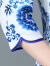 汉柏诺唐装女汉服妈妈装春夏季改良旗袍套装上衣日常修身复古中国风中妈 红花-(上衣+裙子) XL(建议90-105斤)