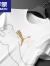 罗蒙（ROMON）2023新款印花短袖长裤休闲T恤两件套型男潮流轻薄冰丝运动套装夏 白色套装 4XL (180-200斤)