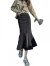 燕浔牛仔裙女2023款设计感小众包臀裙鱼尾裙中长款开叉半身裙 黑色 S