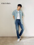 Calvin Klein Jeans春秋男士时尚合体版简约贴片中蓝洗水牛仔裤J320732 1A4-牛仔蓝 32  （建议160-170斤）