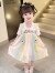 迪士尼（Disney）儿童连衣裙2024小女孩薄款女童古风汉服彩虹超仙夏装裙子 绿色 130
