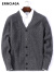 ERNCIAGA 羊绒衫男100%山羊绒开衫V领针织外套冬季加厚毛衣 花驼 165/M (适合105斤-120斤)
