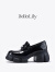 Bella Lily2024春季新款增高面试小皮鞋女厚底乐福鞋欧式真皮单鞋 黑色 35