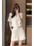 皮尔卡丹小香风感上衣女新款2024套装小个子米白色夏季阔腿短裤两件套 米白色上衣+裤子 M（95~110斤）