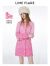 LIME FLARE莱茵福莱尔芭比渐变粉重工针织连衣裙2023秋冬新款小香风修身气质 沥青粉红色 XL