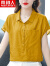 南极人（Nanjiren）苎麻小衫女短袖衬衫2023夏季新款中年母亲棉麻薄款大号洋气上衣 粉色 XL