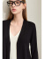 AMII2024春新款V领撞色假两件毛针织衫女修身显瘦坑条纹拉链上衣 黑色 170/92A/XL