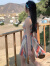 摩舍沙滩裙海边旅游度假裙夏季多巴胺穿搭波西米亚风领挂脖裙碎花裙 图片色 S