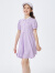 巴拉巴拉女童夏装儿童连衣裙中大童学院风撞色甜美裙子泡泡袖六一儿童节 粉紫70019 130cm