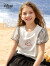 迪士尼（DISNEY）童装儿童女童短袖T恤甜美泡泡袖甜美公主上衣24夏DB421AA08白120