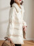 I·G·H高定品牌女装羽绒服新款时尚气质白色水貂毛领中年女冬装加厚90白鸭绒外套 米色 S