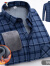 啄木鸟（TUCANO）保暖衬衫男士加绒加厚冬季一体绒格子衬衣中老年爸爸高端上装衬衫 蓝色 03 XL120-130斤