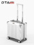 DTA小型登机箱2024新款飞机行李箱男女铝框轻便商务出行拉杆旅行箱子 象牙白（横款） 18英寸-可登机（适合2-8天出游）